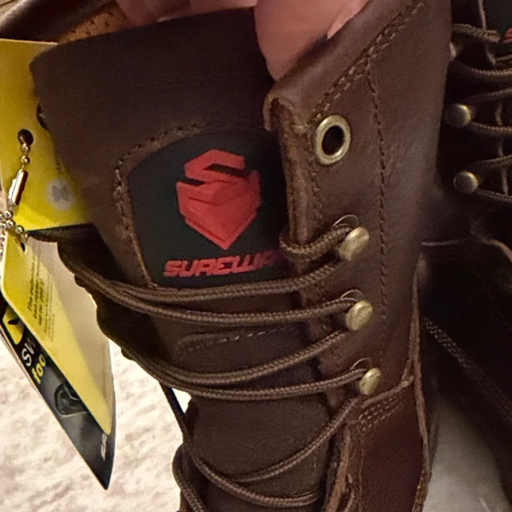 Men's Brown Leather work Boots - Picture 7 of 12